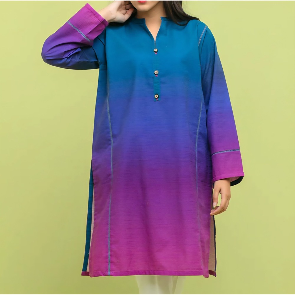 Beechtree Ombre Shirt Dress Women Cottage Coastal‎   Handwork Detail Sz. 8.B57